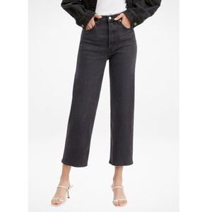 Levi's Faded Black Ribcage Straight Ankle Jeans